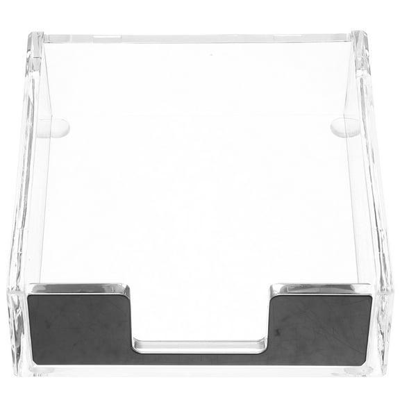 Raindrops Acrylic Desk Organizer with Memo Pad Holder for Storage Black Fits Small Items 4.5"x3.2"x2.1"
