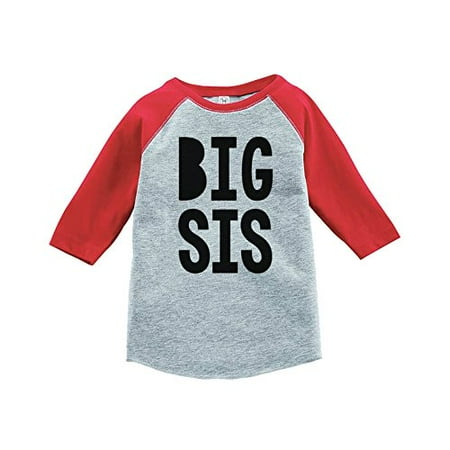 

7 ate 9 Apparel Girl s Big Sister Red Baseball Tee