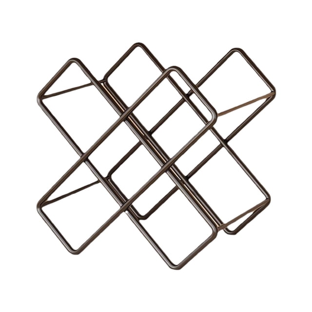 Diamond-Pattern Refrigerator Wine Rack, Metal Bottle Holder for Wine Cabinet or Countertop Display, Sturdy Iron Construction