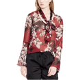 thumbnail image 2 of Rachel Roy Womens Sheer Knit Blouse, Red, 10, 2 of 2