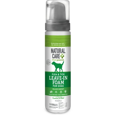Natural Care Flea & Tick Leave-In Foam for Dogs - 8 Ounces