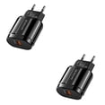 thumbnail image 3 of Inteprter Cargador de teléfono Multipropósito multicolor Compatibilidad amplia Adaptador de 18 W Cabezal de carga Accesorios de viaje Enchufe negro de EE. UU. 3 2Conjunto, 3 of 6