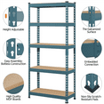 thumbnail image 4 of Alden Design 5-Shelf Boltless & Adjustable Steel Storage Shelf Unit, Neptune Blue, 4 of 7
