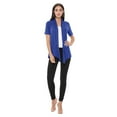 thumbnail image 4 of Women's Loose Fit Short Sleeve Draped Open Front Office Wear Solid Cardigan, 4 of 5