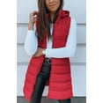 thumbnail image 4 of Women Long Vest Solid Color Sleeveless Hood Winter Puffer Vest Outwear, 4 of 5