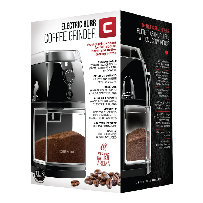 Chefman Black One-Touch Electric Coffee Grinder