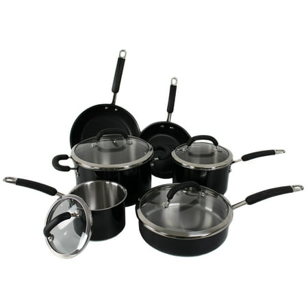 New Rachael Ray 10-Piece Stainless Steel Cookware Set Nonstick Pans