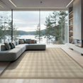 thumbnail image 2 of ODIKA 8'x10' Washable Area Rug Durable, Non-Slip Nursey Plaid Grid Neutral Gingham Traditional Frame Nirsery Farmhouse for Living Room, Under Sectional, Family, 2 of 7