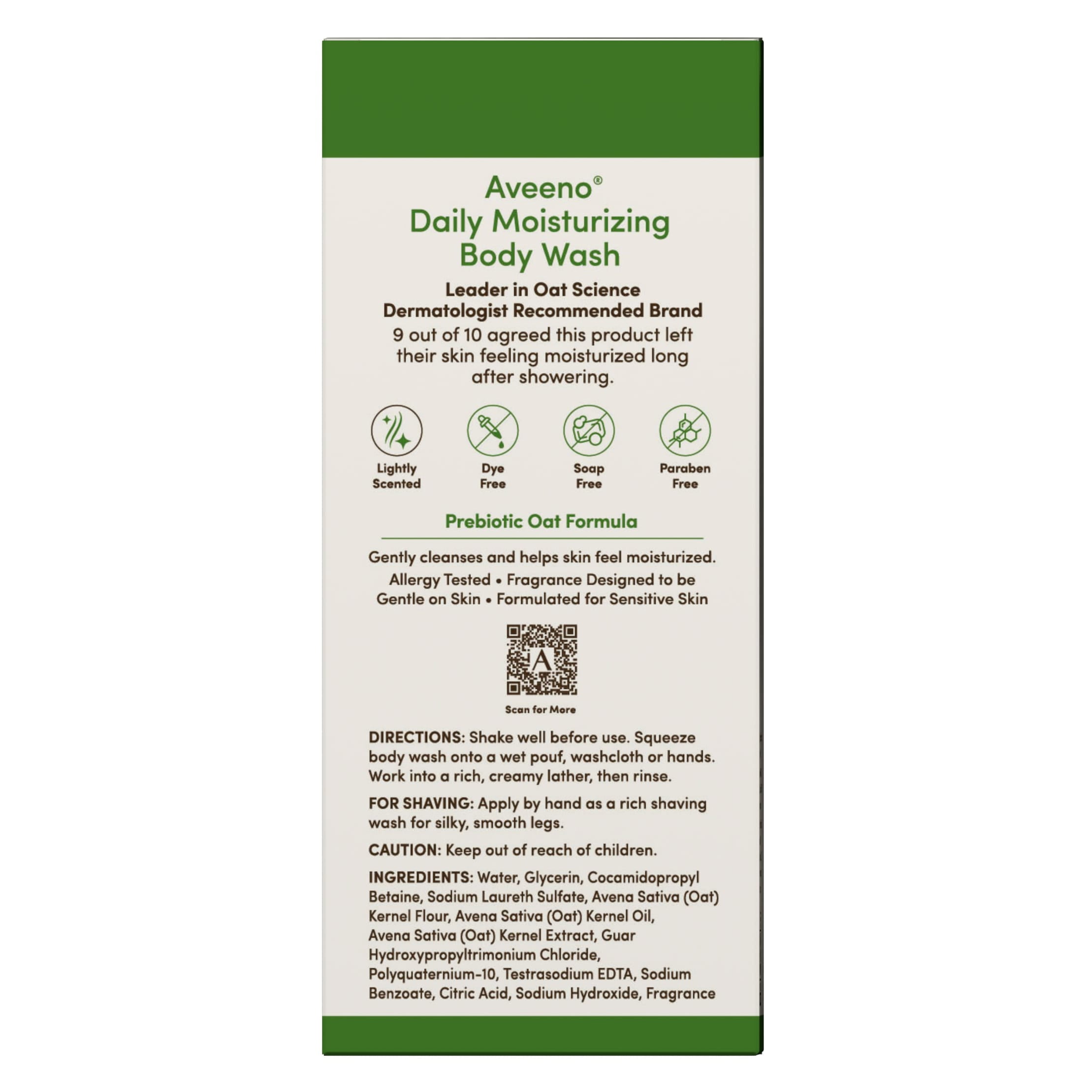 Aveeno Daily Moisturizing Body Wash for Sensitive Skin, 2 x 18 fl. oz