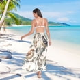 thumbnail image 7 of FORMRS Womens Long Sarong Beach Wrap Semi-Sheer Bikini Skirt Bathing Swimsuit Cover Up, Green Birds, 7 of 7