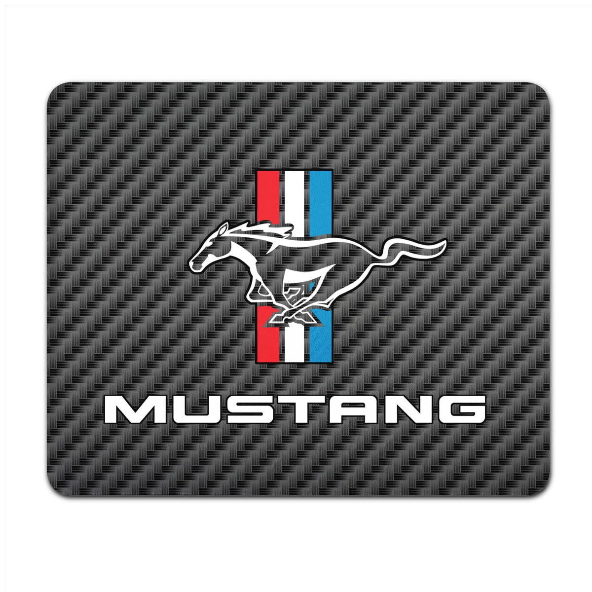 Seat Belt Pads - Mustang Tri-Bar Logo - Carbon Fiber Style