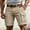 Beige, variant on YANGXINX Men's Casual Cargo Shorts Summer Solid Stretchy Elastic Waist Work Short Pants Multi Pockets Lightweight Relaxed Fit Runnnig Shorts