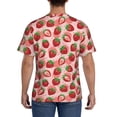 thumbnail image 3 of Bixox Men's Cute Strawberry Printed Short Sleeve Skinny Athletic T-Shirt, 3 of 6