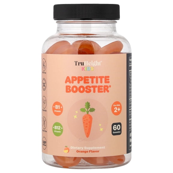 TruHeight Kids, Appetite Booster Gummies, For Kids 2 , Orange, 60 Gummies