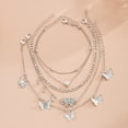 thumbnail image 7 of YYKihy New Holiday Beach Butterfly Multi Layer Anklet Creative Round Bead Peach Heart Chain Anklet Set 4, 7 of 7
