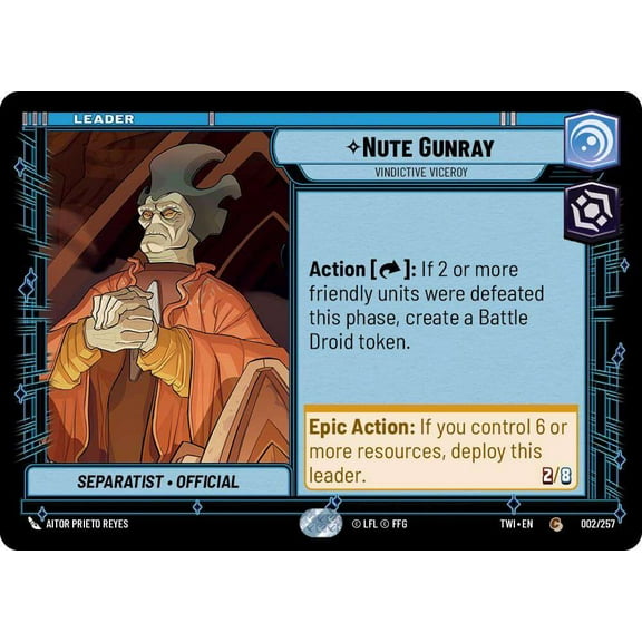 Star Wars: Unlimited Twilight of the Republic Common Nute Gunray - Vindictive Viceroy #002