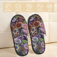 thumbnail image 2 of Balery Vintage Floral Pantuflas de Casa de Felpa Silenciosas con Diseño Estampado, Zapatillas Cómodas Antideslizantes de Algodón para Interior-Large, 2 of 8