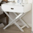 thumbnail image 2 of Baxton Studio Table d'Appoint en Bois Blanc Curtice à 1 Tiroir, 2 of 6