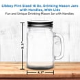 thumbnail image 5 of 10 Libbey Handle Mason Jars with Lids Set, 16 oz. - Traditional style, Drinking, Glassware - Black, 5 of 5