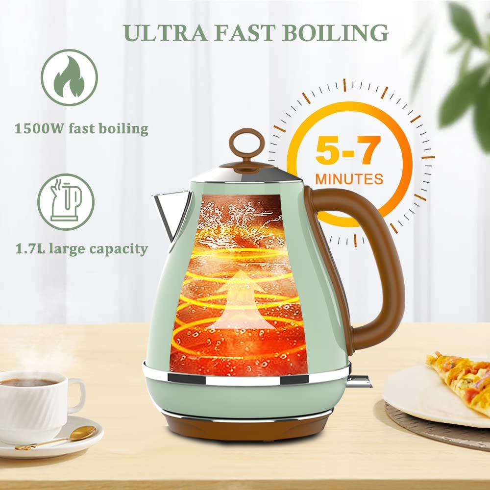 Evoloop Rapid Egg Cooker Electric 6 Eggs with 1.7L Stainless Steel Kettle for Breakfast