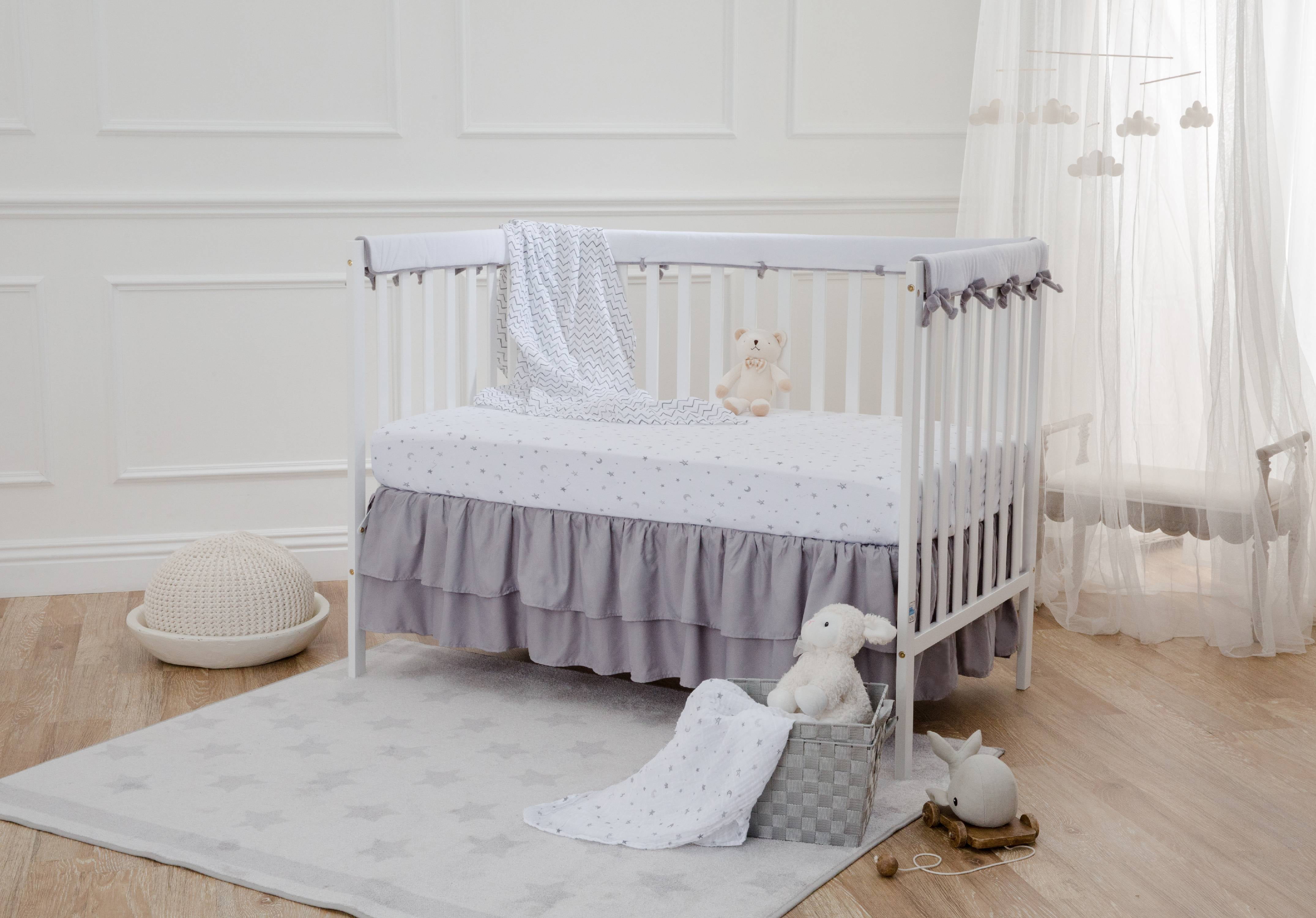 Grey cheap crib skirt