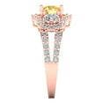 thumbnail image 3 of 2.16 ct Round Cut Simulated Yellow Diamond 3 Stone 14K Rose Gold Womens Engagement Ring, 3 of 5