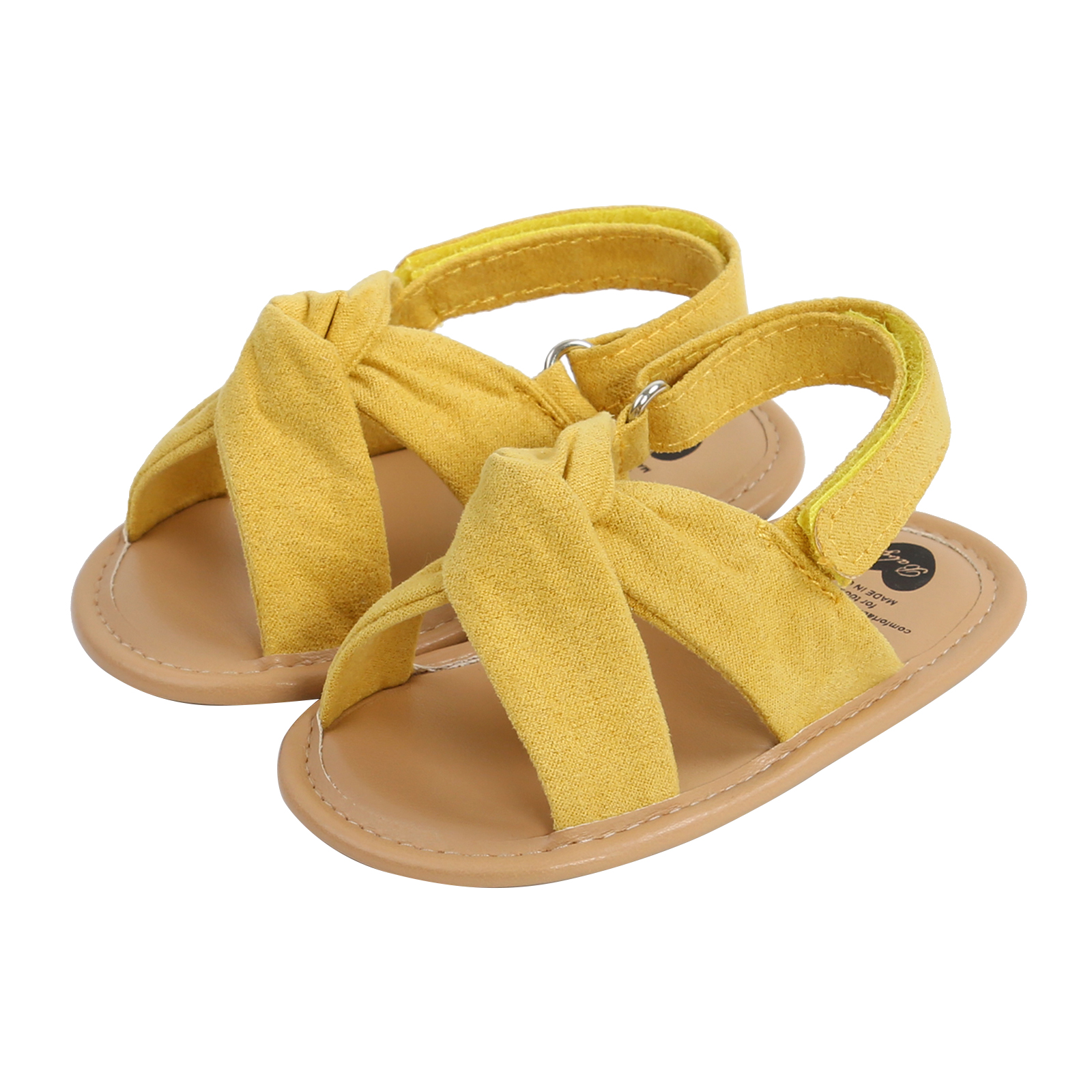 Puloru Breathable Summer Baby Girls Sandals, Solid Color Soft Sole