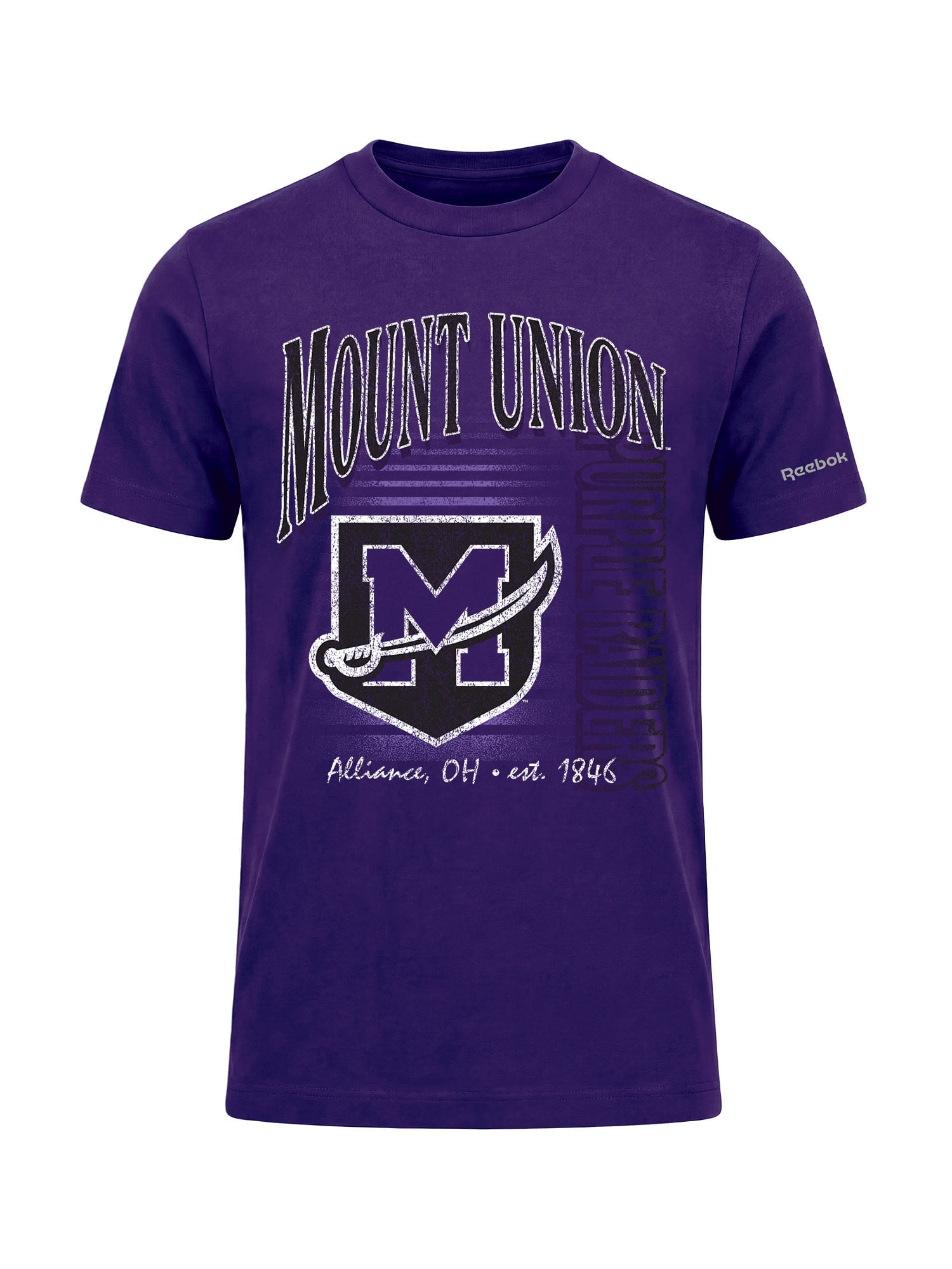 Mount Union Purple Raiders Reebok Mens Crew Neck Short Sleeve T-Shirt