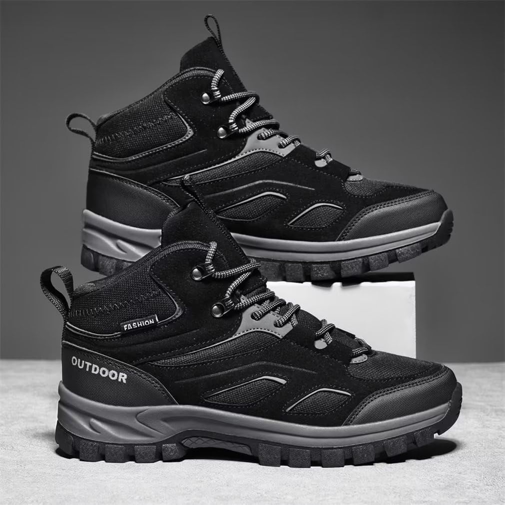 Hiking Shoes for Men with Arch Support Breathable Non-slip Lace-up Casual Walking Shoes Plus Size
