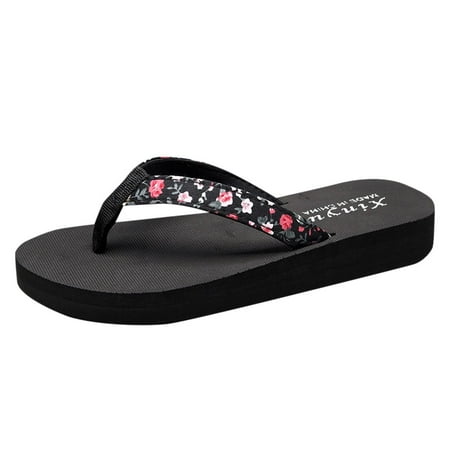 OJSFQUFP Fashion Sandals Women Bohemian Ethnic Style Flat Shoes Female Sandals Beach Slipper Basic Thong Sandals Women Flip Flops Multicolor 40