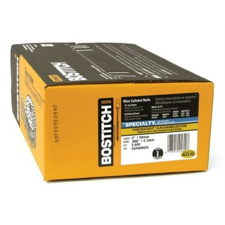 2.5 Inch Coil Siding Nailer - bostitch c6r90bdg 2-by-0.090-inch thickcoat ring shank by 15-degree coil siding nail, 3600-per box