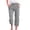 Grey, variant on Women's Linen Blend Casual Trousers Solid Color Loose Fit Cropped Ankle Pants With Side Pockets Comfortable Everyday Wear