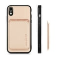 thumbnail image 6 of Cutyskin Carbon Fiber Texture PU Leather Case for iPhone XR, with Detachable Card Holder, Compatible Magsafe Charging, Ultra Thin Design Shockproof Phone Case for iPhone XR, Khaki, 6 of 6