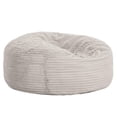 thumbnail image 2 of Pemberly Row 5ft Taupe Faux Fur Foam Bean Bag Lounger with Shredded Foam, 2 of 7