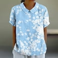 thumbnail image 1 of ZZwxWA Ma Commande Blouse à Manches Courtes Imprimée Style Rétro Décontracté pour Femmes, 1 of 4