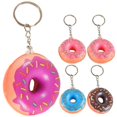 thumbnail image 2 of 12pcs Donut Keychain Cartoon Sweet Keyrings Doughnut Shaped Hanging Charm Bags Charm Mixed Color, 2 of 2