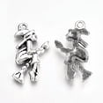 thumbnail image 2 of U8MO 4 Witch Charms Antique Silver Tone Halloween Pendants Findings Broomstick, 2 of 2