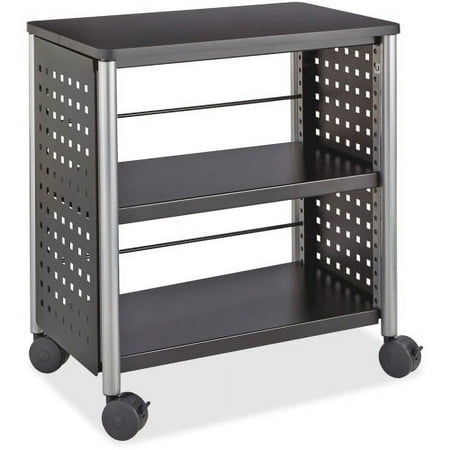 Safco Scoot Personal Contemporary Design Bookcase 25" x 15.5" x 27" - 2 Shelve(s) - Material: Steel, Particleboard - Finish: Black, Laminate, Powder Coated