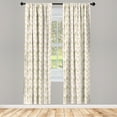 thumbnail image 5 of Ambesonne Floral Window Curtains, Aquarelle Feng Shui Garden, Each 28" W x 95" L, Pink Green and Beige, 5 of 5