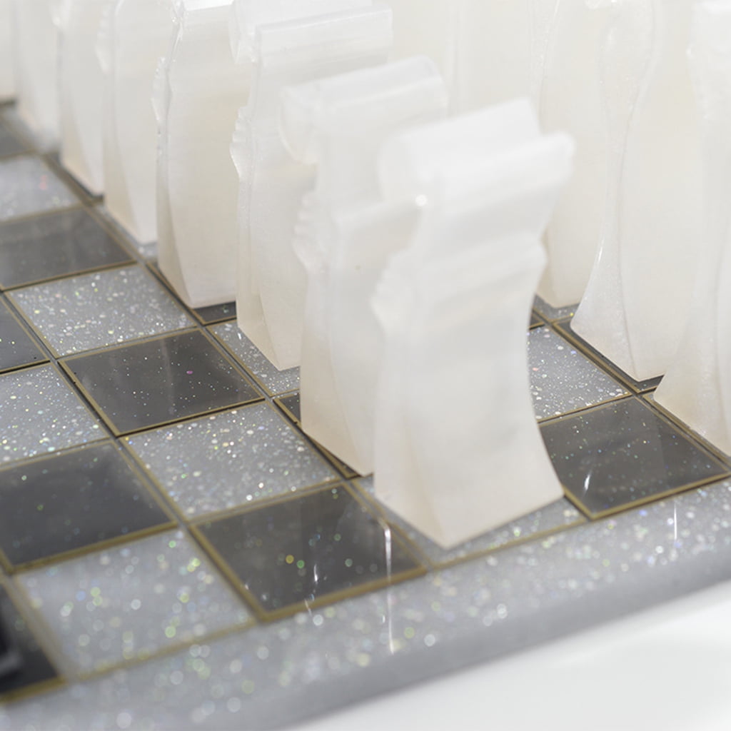Handmade Chess Set and Checker Game Board Resin Casting Mold International Checkers Toy Silicone Mould Epoxy Resin Craft