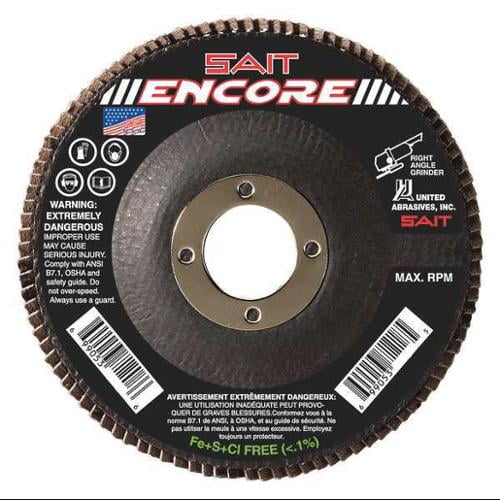 United Abrasives-SAIT 71205 Type 27 Encore Flap Disc, 4-1/2-Inch x 7/8-Inch Z 36X, 10-Pack