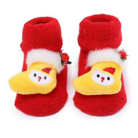 

Promotion!0-1Y Newborn Baby Girl Boy Cotton Socks Cartoon Christmas Socks Anti-slip Middle Tube Floor Socks