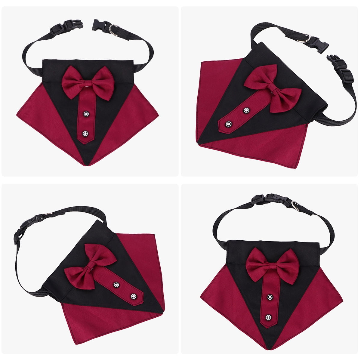 SWETRACE Red Cotton Dog Bib with Stylish Pet Collar Drool L Size 1 Set