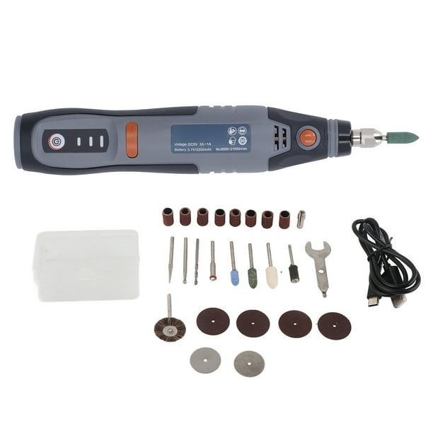 Amoladora de mano recargable de 3 velocidades, inalámbrica, pulidora eléctrica, pluma de grabado con batería