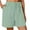 Mint Green, variant on Stamzod Womens Shorts with Pocket Summer Solid Color Elastic Waist Shorts Lightweight Stretch Casual Shorts for Women on Clearance Coffee L