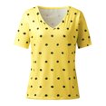 thumbnail image 4 of Blusa de manga corta con cuello en V y estampado de puntos sueltos informales de verano para mujer OAVQHLG3B Store  lin121212, 4 of 4