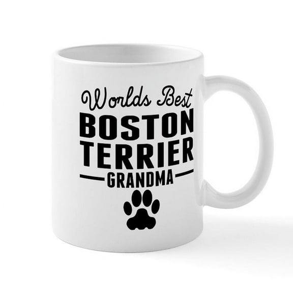 CafePress - Worlds Best Boston Terrier Grandma Mugs - 11 oz Ceramic Mug - Novelty Coffee Tea Cup