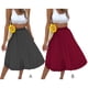 thumbnail image 5 of Sonducket hasta la rodilla de cintura alta para mujer, faldas holgadas plisadas para fiestas de niñas y viajes, regalo de vacaciones de poliéster Prendas para la parte inferior del cuerpo Negro XXL Sonducket AP011358-05, 5 of 6