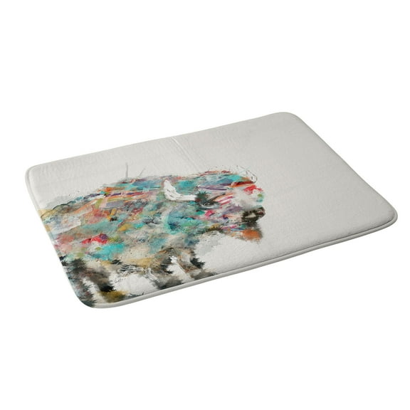 Society6 Brian Buckley Into The Wild The Buffalo Bath Mat 34" x 21"