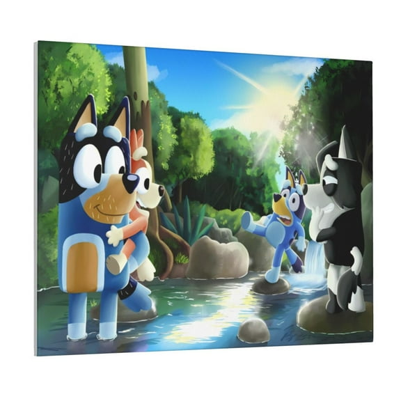 Saiise Bluey Frameless Canvas Wall Art - Abstract Modern Artwork for Living Room, Bedroom, Office - Ready to Hang, Vibrant Colors, Ideal Gift Idea- 8"x10"